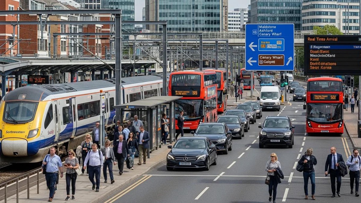 Various transport modes in Kent facilitating access to business hubs